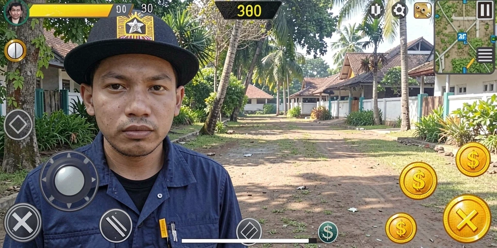 Screenshot memperlihatkan lingkungan fantastis yang detail.