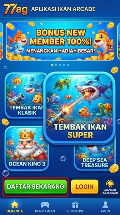 77ag — layar beranda